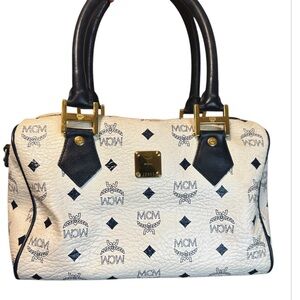 MCM Boston white and navy